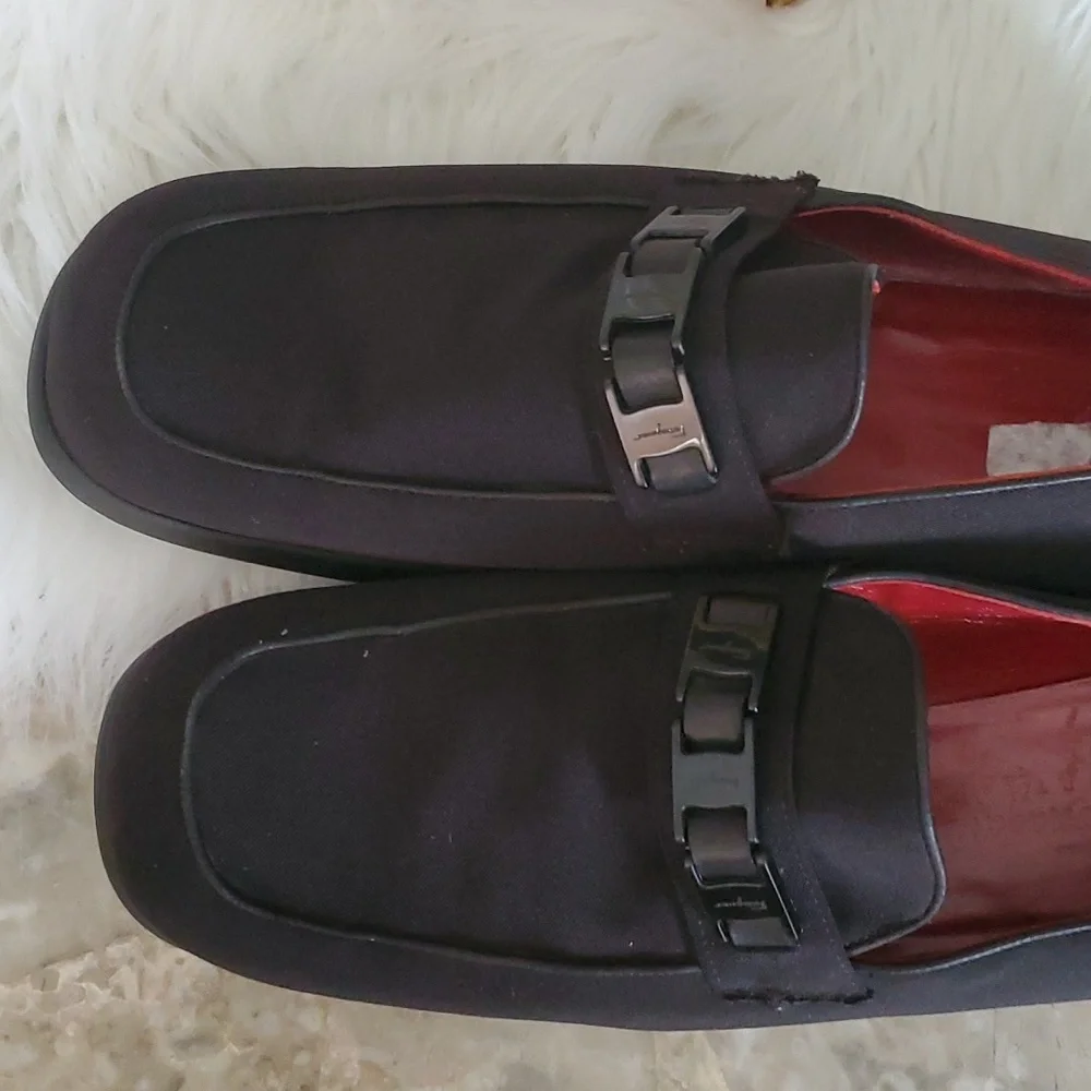 Salvatore ferragamo sport  black canvas slipon loafers size 11B - Picture 16 of 17